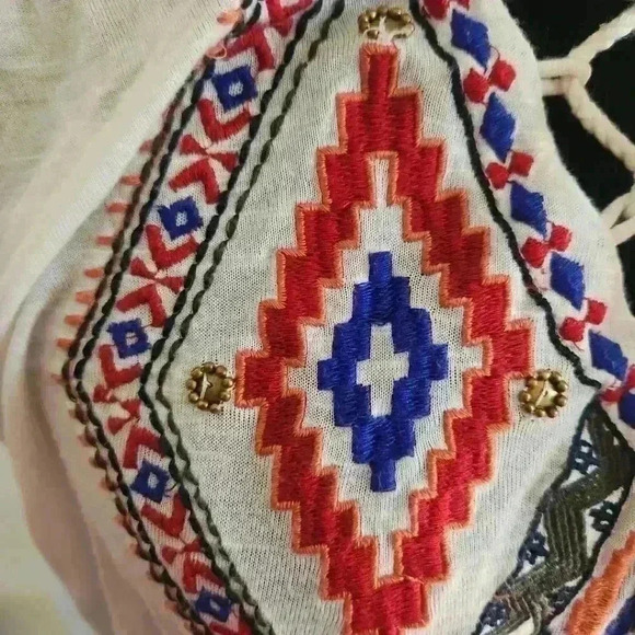 Free People Women’s Boho Embroidered & Embellished Tank Top XS | Festival Chic - Picture 12 of 16